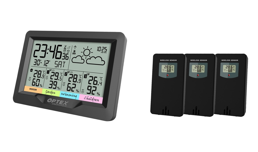 STATION METEO AVEC 3 SONDES EXTERIEURES