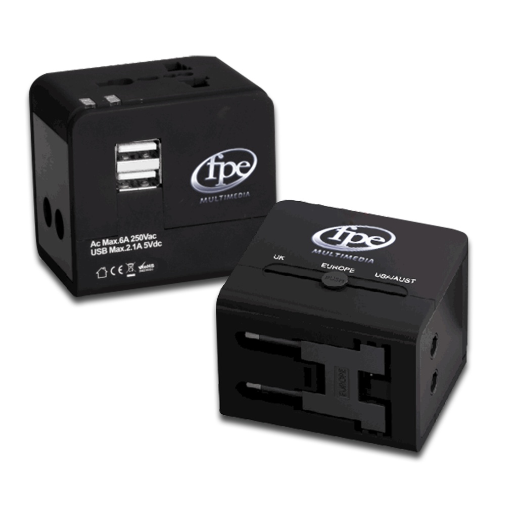 ADAPTATEUR SECTEUR UNIVERSEL + 2 USB