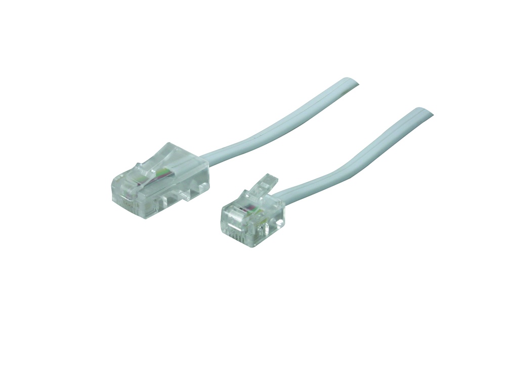 CORDON AVEC FICHES MODULAIRES RJ11/RJ45