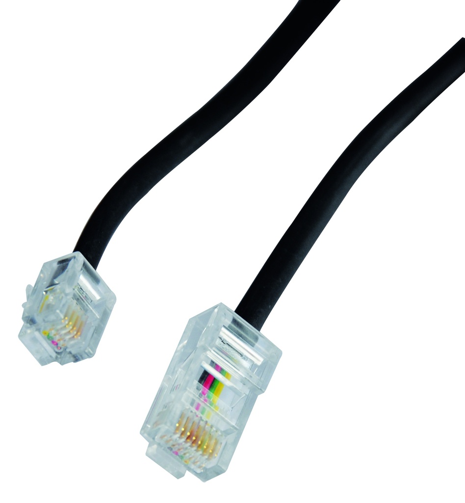 CORDON TEL RJ11/RJ45 5M NOIR