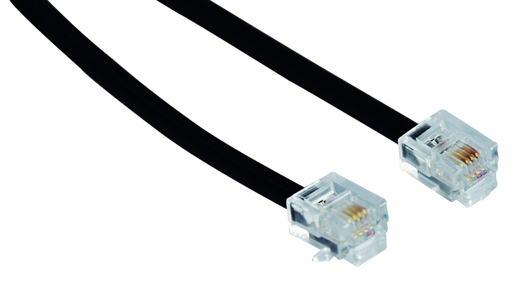 CORDON AVEC FICHES RJ11 5M NOIR