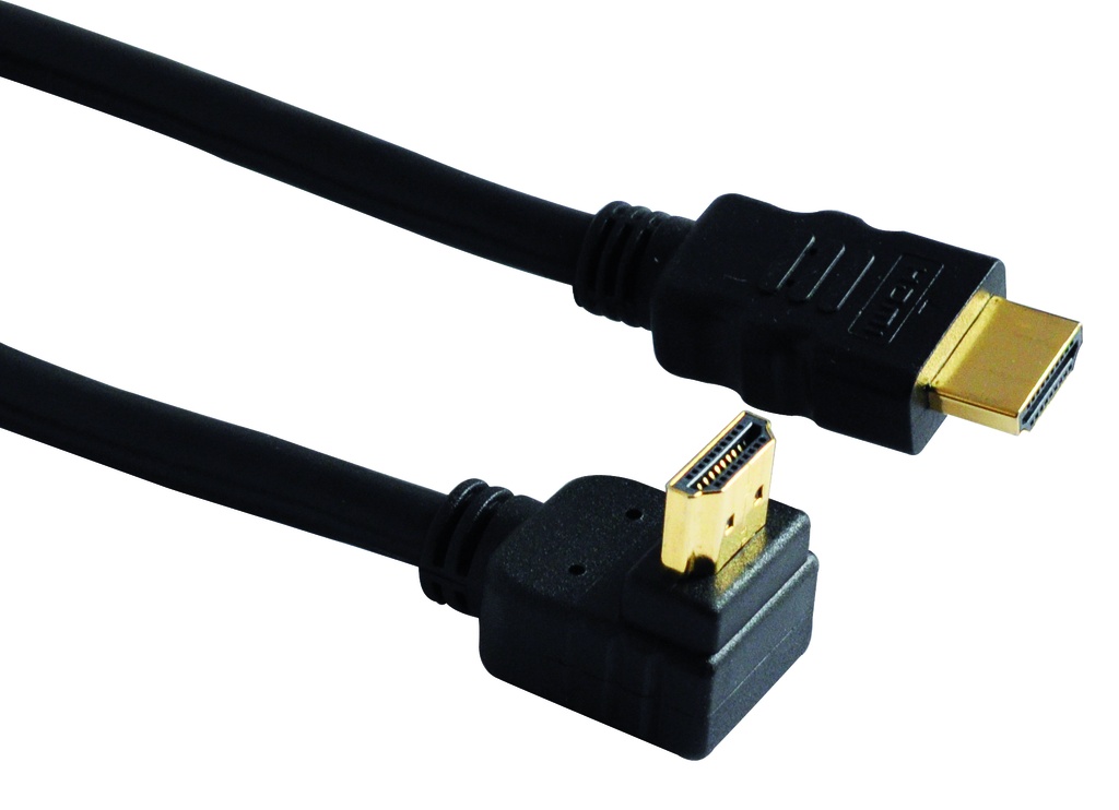 CORDON HDMI 1 FICHE 90° GOLD 28 AWG