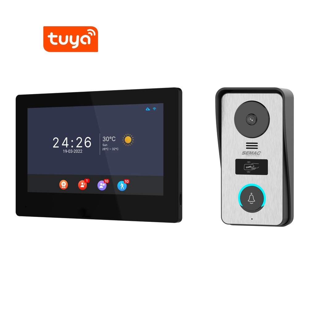 Visiophone 2 fil Wi-Fi 1080P Tuya