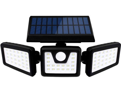 [994601] SPOT SOLAIRE 3 TETES AVEC IR 800 LUMENS